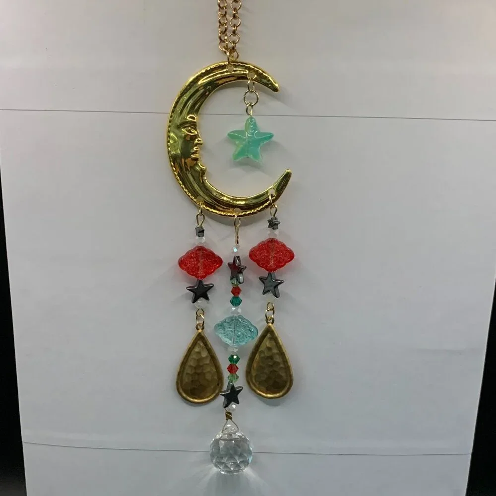 Moon Stars Clouds Prism Colorful Car Charm Suncatcher CC137